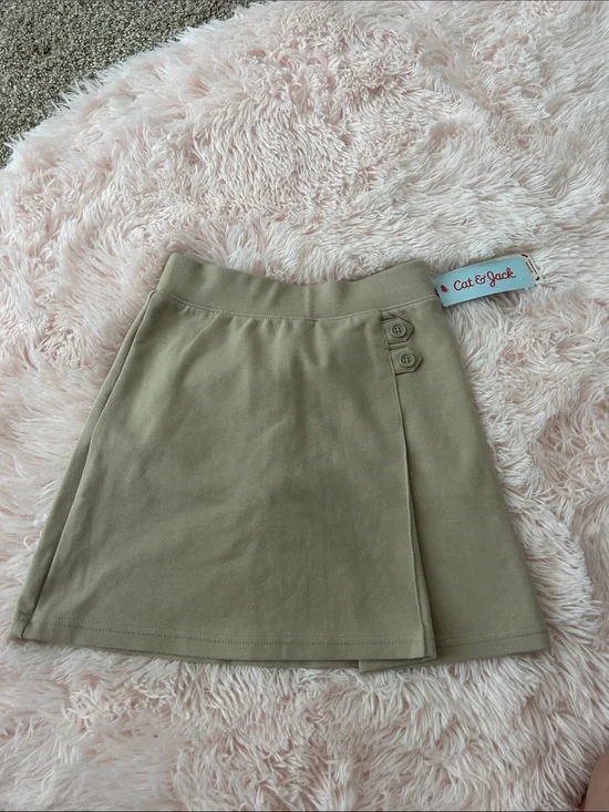 Cat & Jack Girls' Khaki Wrap-Style Mini Skirt