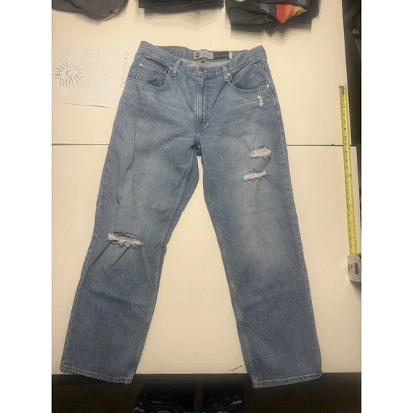 Levi's SilverTab Baggy Jeans Mens 32x31‎ Light Wash Distressed Y2K Skater Denim