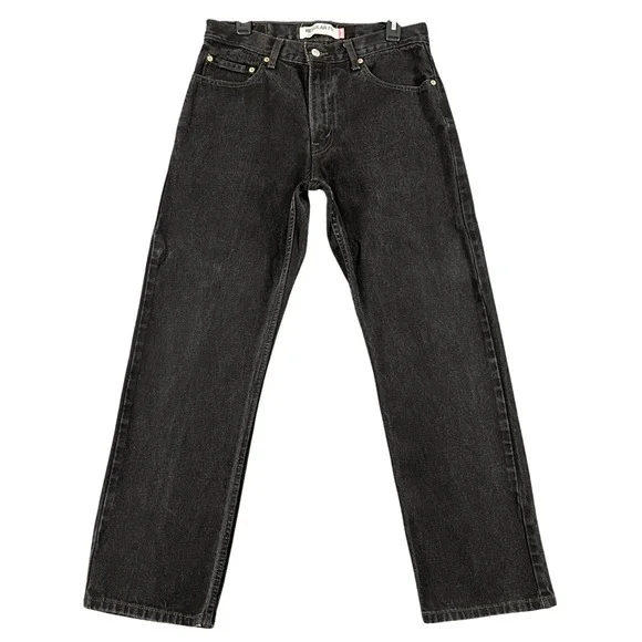 Vintage Y2K Levis 505 Jeans Mens 33x30 Regular Fit Faded Black Denim Casual Wear