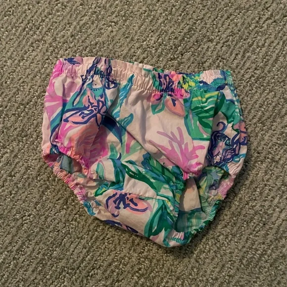 Lilly Pulitzer Bloomers Girls 18 - 24 Months Multi Color Floral Diaper Cover