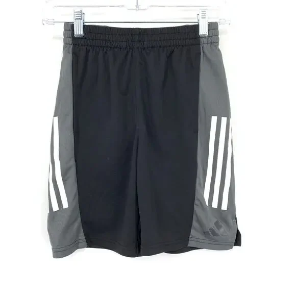 Adidas Basketball Shorts Boys Size Medium Black Gray Logo