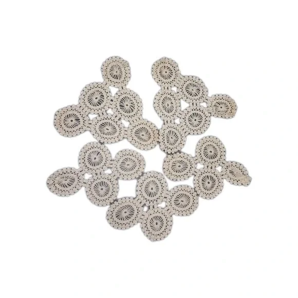 Vintage Handmade Crochet  Doily Set of 5 Grannycore Cottagecore