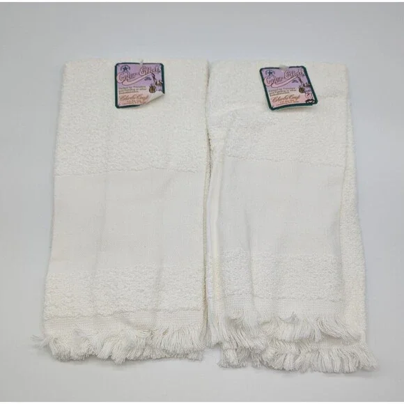 Set Of 2 Charles Craft White Color-Effects Kitchen Towels for Transfers Painting