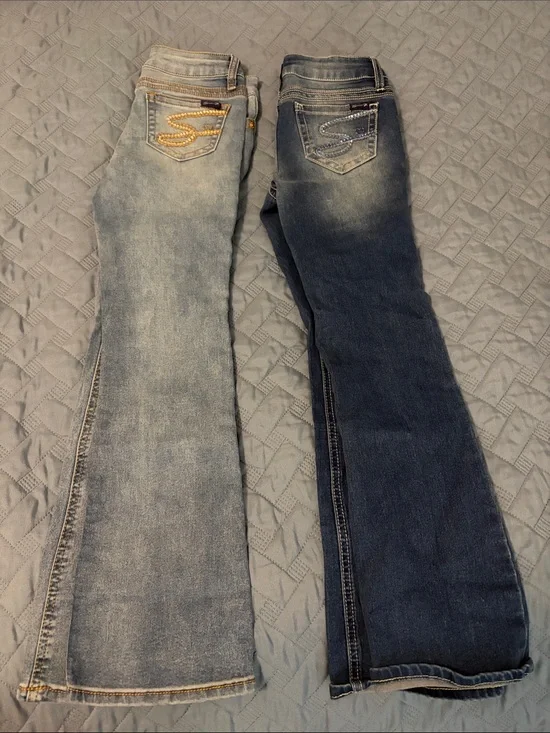 Seven7 Kids Bootcut Jeans - Light Blue & Dark Blue