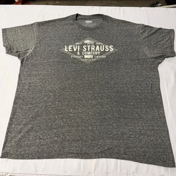 Levi Strauss & Co‎ Mens 2XL Charcoal Gray Heather Graphic T-Shirt Short Sleeve