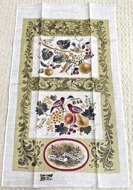 NWT Kaydee Bonheur linen kitchen tea towel 