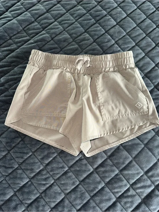 abercrombie kids Beige Athletic Drawstring Shorts