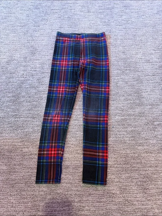 Crewcuts Red and Black tartan Plaid Leggings