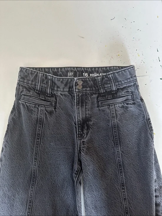 GAP Washed Black Gray High-Rise Straight Jeans