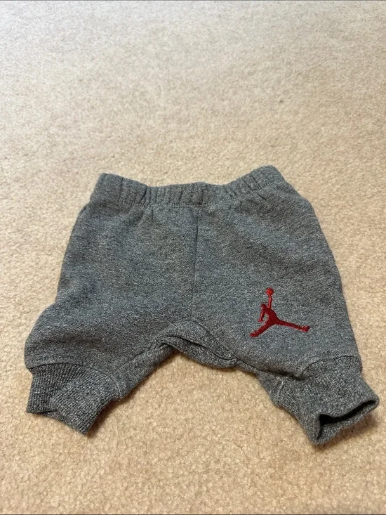 Jordan Gray Baby Jogger Shorts with Red Jumpman