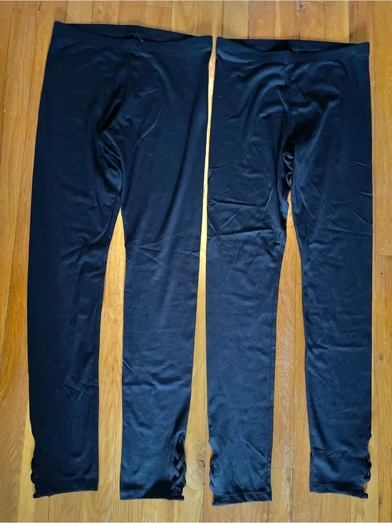 Pair Of New With Tags Old Navy Black Leggings Size XXL 18 Plus, Lattice Hem
