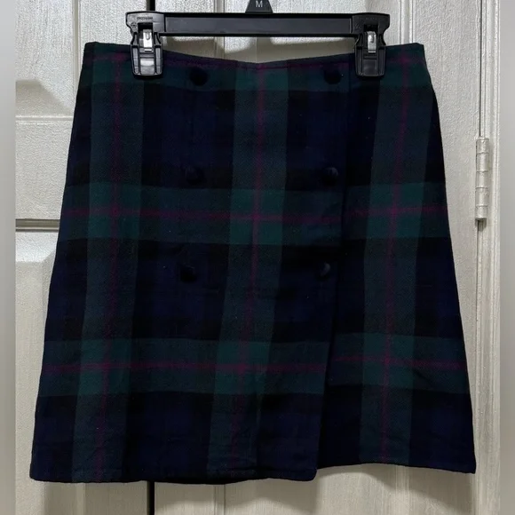 Brooks Brothers Fleece Girls 14 Wool Plaid Scottish Tartans Style Skirt Lined