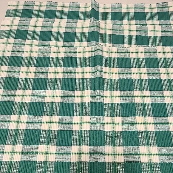 Set 3 Green plaid Placemats