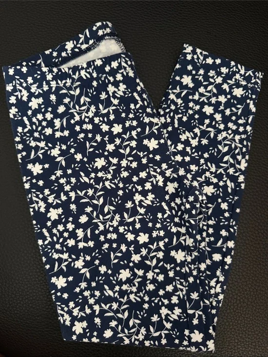 Old Navy Navy and White Floral Kids Leggings