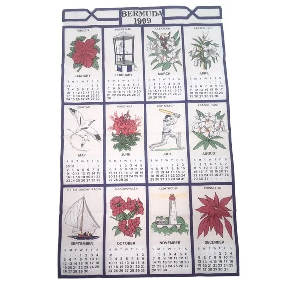 Ulster Weavers 1999 Bermuda Tea Towel Vintage Cottagecore Kitchen Decor Cloth