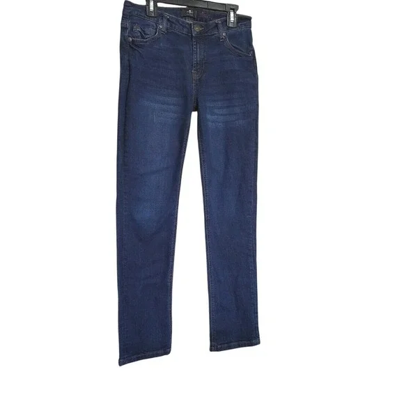 7 for all mankind Girls Dark Wash Slimmy Straight Leg‎ 5-Pocket Classic Jeans 14