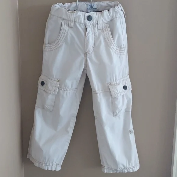 Old Navy light weight rolled up cargo pants adjustable waist - light beige - 3T