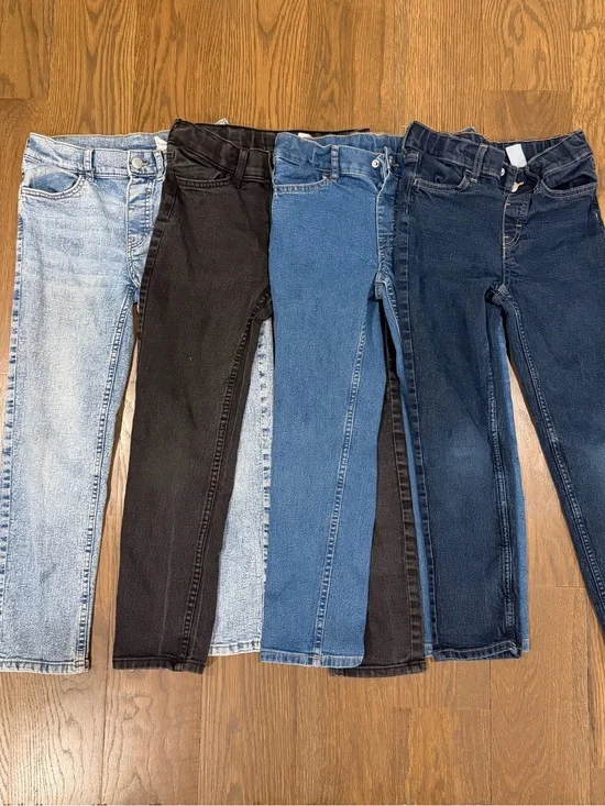 Boy’s H&M Slim Jeans (Pack of 4) - Light Wash, Black, Mid Blue, Dark Blue
