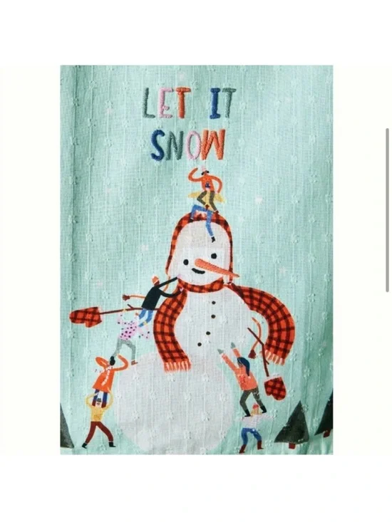 New🌟Anthropologie- Let it Snow Dish Towel - mint