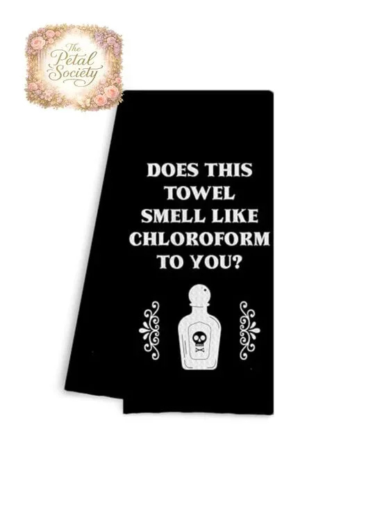 Funny Waffle Kitchen Dish Towel Set - Witchy Gothic Tea Towel 16x24