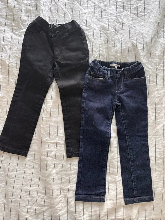 Girls Black and Navy Jeans