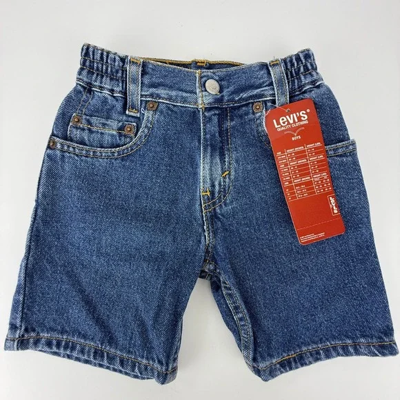 Vintage 90s Levis 550 Relaxed Fit Denim Shorts Toddler Size 2T Blue NWT NOS Y2K