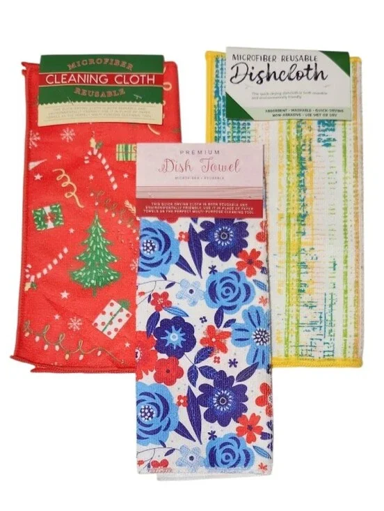 2 St Joseph's Indian School Microfiber Reusable Cloths + 1 Premium Microfiber