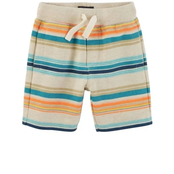 Oshkosh B’Gosh Multi Colored Striped‎ French Terry Pull On Cotton Kids Shorts