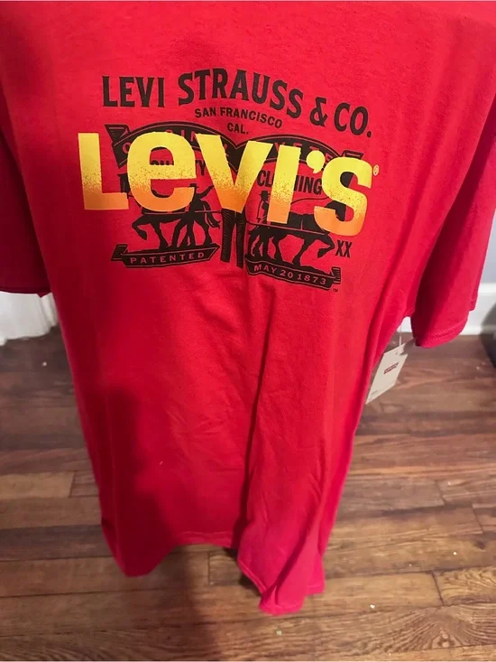 Levi's Red Short Sleeve Tee with Yellow Logo
