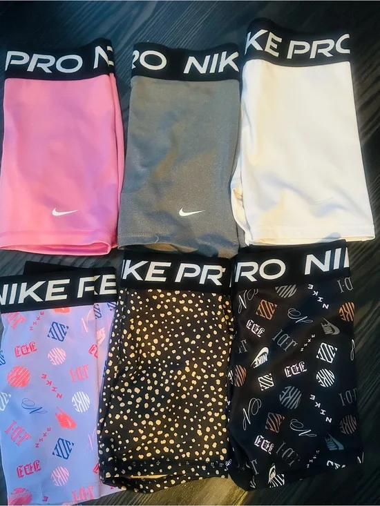 Nike Pro Youth Large Compression Shorts - Mixed Colors (6 Pair bundle)