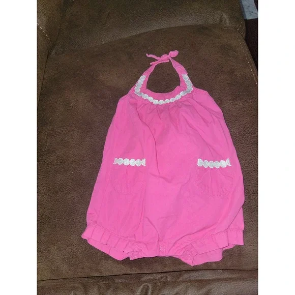 Gymboree layette line flamingo flair pink bubble romper one‎ piece 0 3 months
