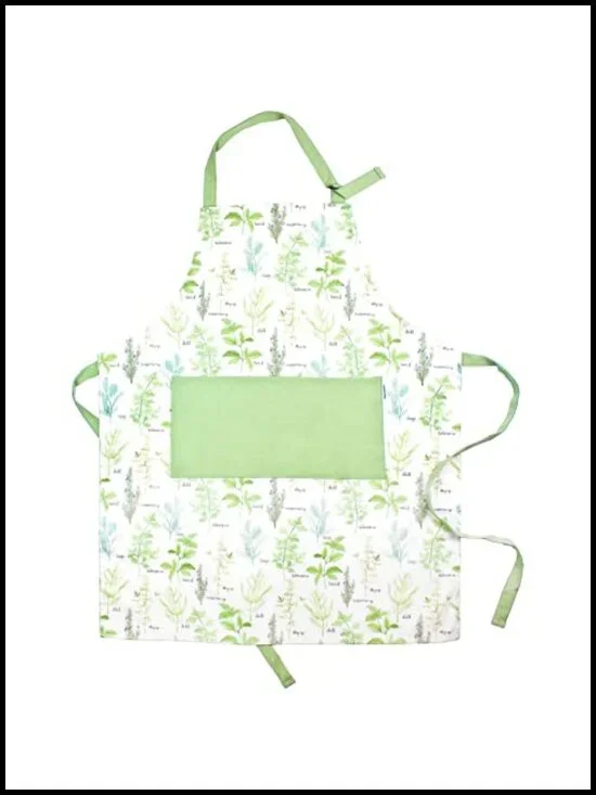 Cotton Cooking Apron with Pockets Adjustable Neck Buckle