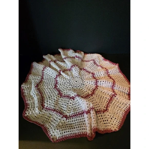 Red And White Tea Pot Doily