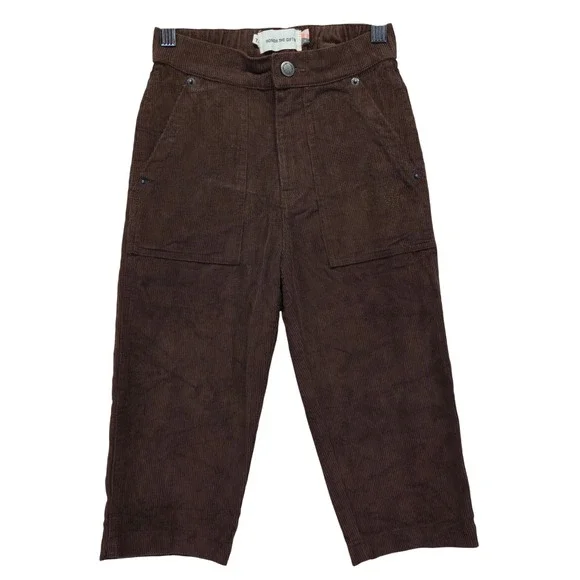 HONOR THE GIFT Boys Brown Corduroy Pants Size 7-8‎ Embroidered Preppy Kidcore