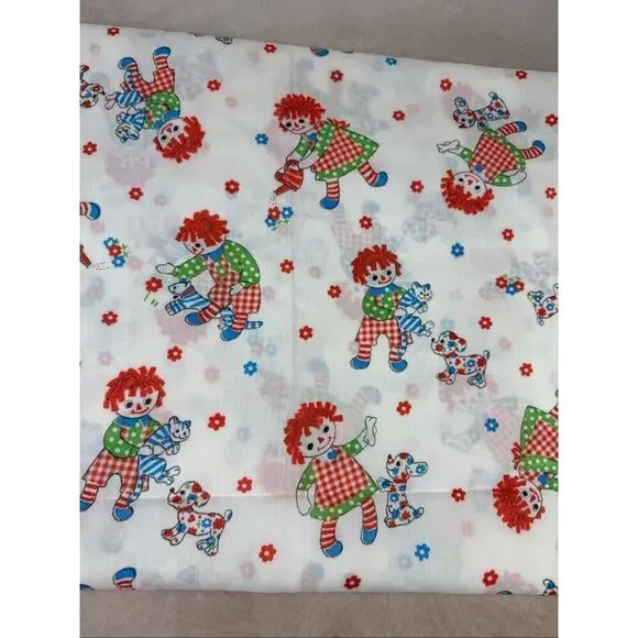 Vintage Raggedy Ann and Andy Fabric 1970s 47x116”