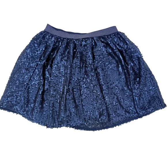 Cat & Jack Girls Navy Blue‎ Sequin Tule Skirt Size L 10/12 Sparkly Party Mini