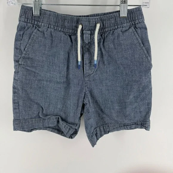 Gap Chambray Shorts Kids M Blue Drawstring‎ Elastic Waist Casual Everyday Wear