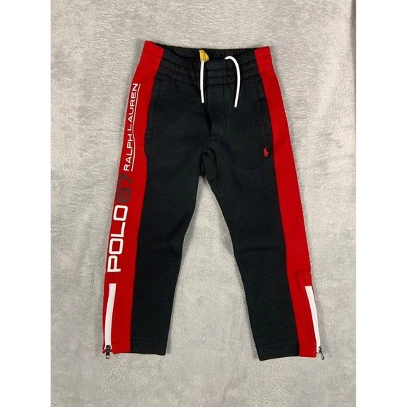Polo Ralph Lauren 67 Boys Size 4 Black Fleece Jogger Sweatpants