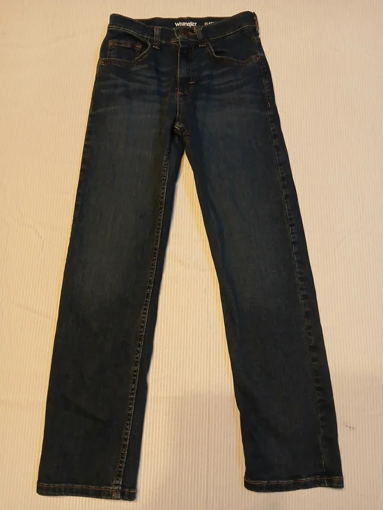 Wrangler Boys Size 12 Slim Denim Jeans With Adjustable Waist, Dark Wash