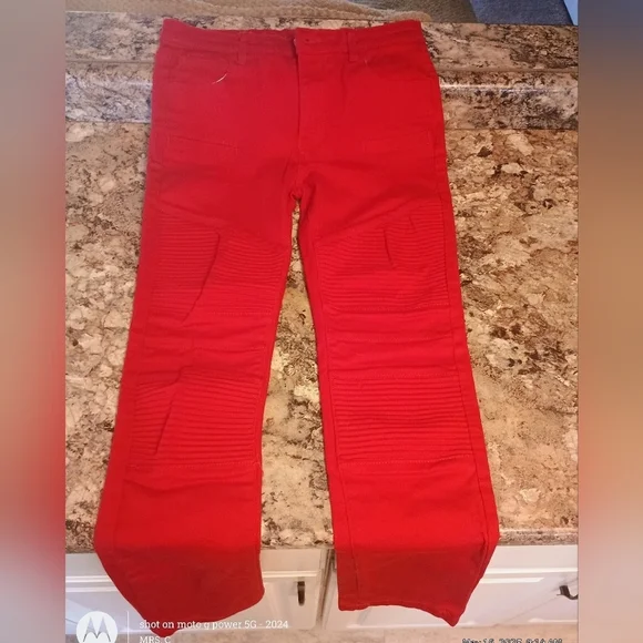 Vibrant Red Pants Boys Size 18 Me With No Tags