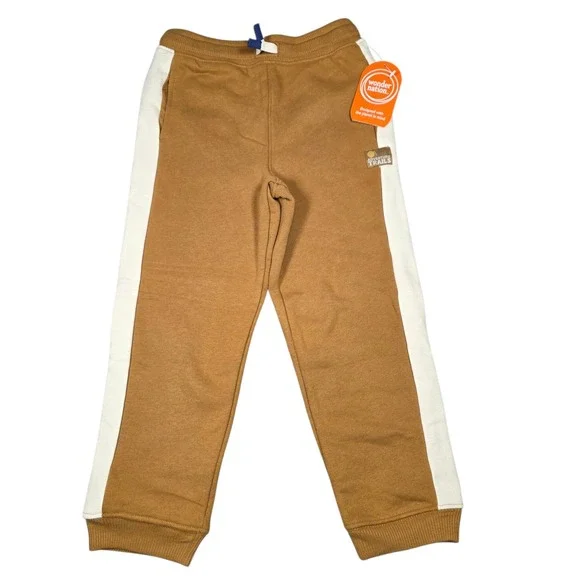 Wonder‎ Nation Boys Little Fleece Jogger Trailblazer Brown Stripe Pants Sz 6 NWT