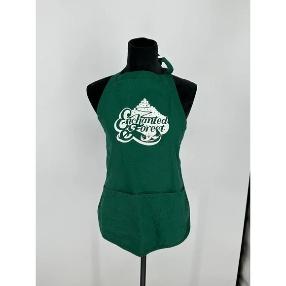 Rare Vintage Enchanted Forrest Green Adjustable Apron Augusta Sportswear USA P9