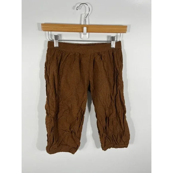 A Stroll Through Time Kids Peasant Pants 11/12 Brown Stretch Ren Faire Medieval