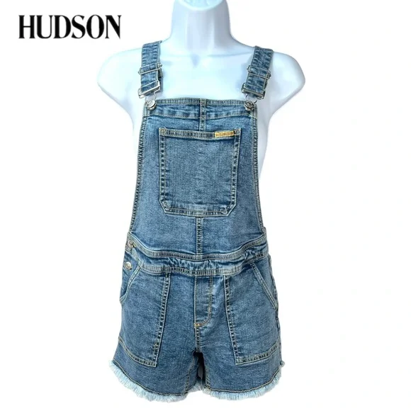 Hudson | Big Girl’s‎ Size 12 | Shortall Acid Wash Blue Denim Overall Shorts