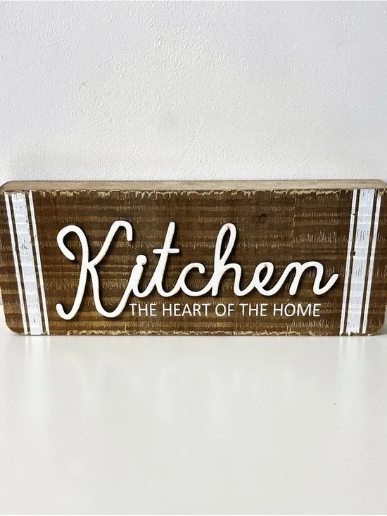 💟 The Heart of the Home Rustic Wood Block Sign 8.5