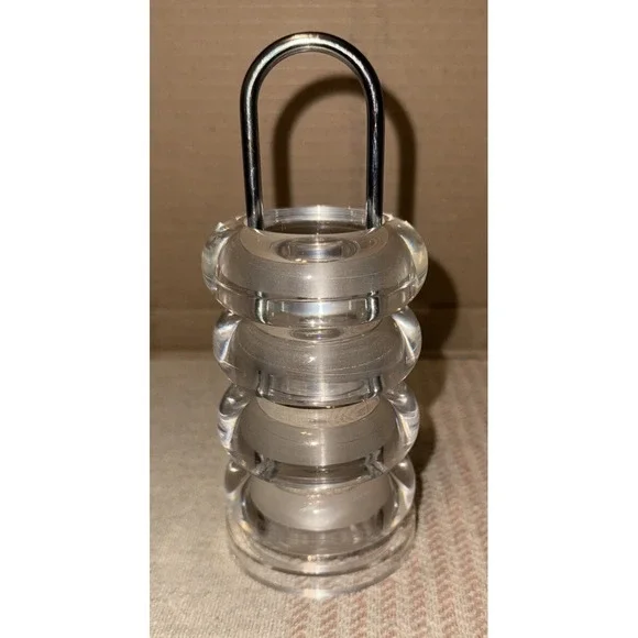 Cole And Mason Lucite Napkin Rings And Holder Vintage‎
