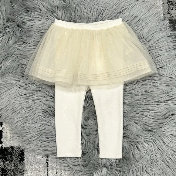 Blara Organic House Girls Cream Pom Pom Skirt Pant Size 9/12 Month NEW ($57)