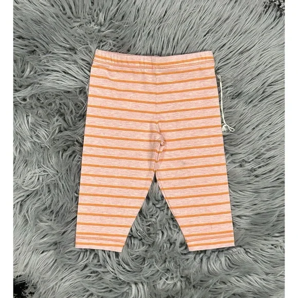 Everbloom Girls Orange & Pink Stripe Leggings Size 6 Month NWT
