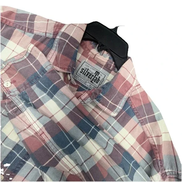 VTG 90s Levis Silver Tab Shirt Mens LARGE Flannel Long Sleeve Button‎ Y2K Grunge