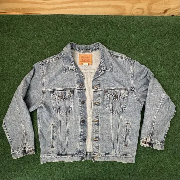 Vintage 1990s Levis Denim Jean Relaxed Trucker Jacket Type 3 70507-0389 Mens XL